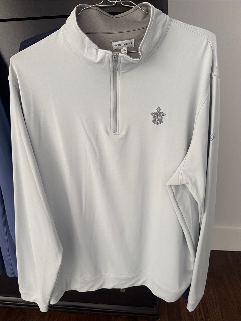 Sea Island Course Peter Millar Pale Gray Performance Quarter-Zip Pullover